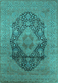 Oriental Turquoise Industrial Rug, urb2460turq