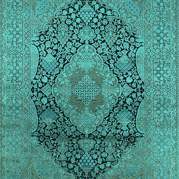 Oriental Turquoise Industrial Rug, urb2460turq