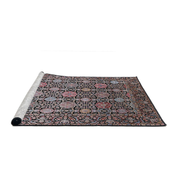 Sideview of Machine Washable Industrial Modern Burgundy Brown Rug, wshurb2461