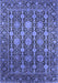 Machine Washable Oriental Blue Industrial Rug, wshurb2461blu