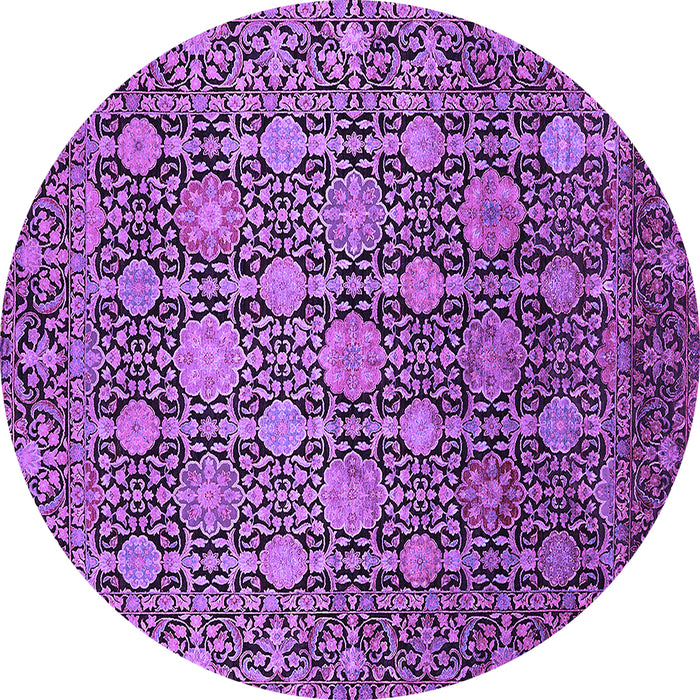 Round Oriental Purple Industrial Rug, urb2461pur