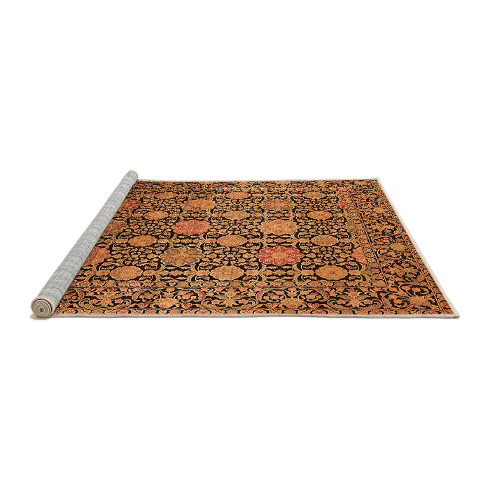 Sideview of Machine Washable Oriental Orange Industrial Area Rugs, wshurb2461org