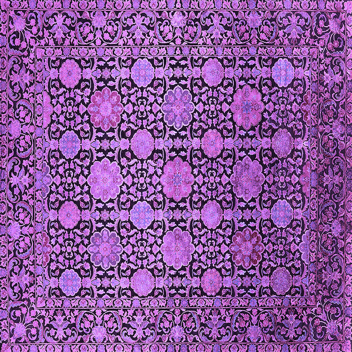 Square Machine Washable Oriental Purple Industrial Area Rugs, wshurb2461pur