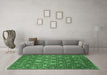 Machine Washable Oriental Emerald Green Industrial Area Rugs in a Living Room,, wshurb2461emgrn