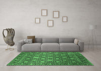 Machine Washable Oriental Emerald Green Industrial Rug, wshurb2461emgrn