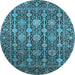 Round Oriental Light Blue Industrial Rug, urb2461lblu