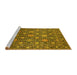 Sideview of Machine Washable Oriental Yellow Industrial Rug, wshurb2461yw