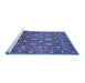 Sideview of Machine Washable Oriental Blue Industrial Rug, wshurb2461blu