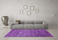 Machine Washable Oriental Purple Industrial Rug, wshurb2461pur