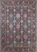 Mid-Century Modern Burgundy Brown Oriental Rug, urb2461