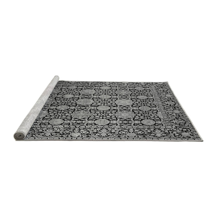 Sideview of Machine Washable Oriental Gray Industrial Rug, wshurb2461gry