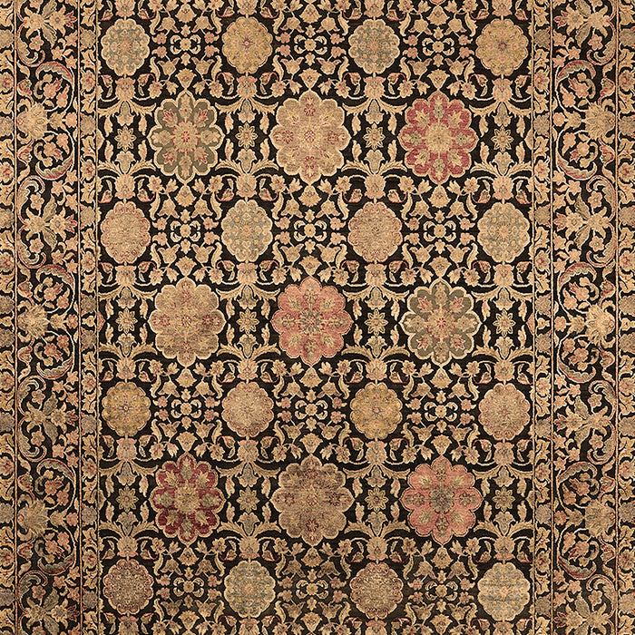 Machine Washable Oriental Brown Industrial Rug, wshurb2461brn