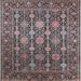 Square Mid-Century Modern Burgundy Brown Oriental Rug, urb2461