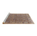 Sideview of Machine Washable Industrial Modern Chestnut Brown Rug, wshurb2462