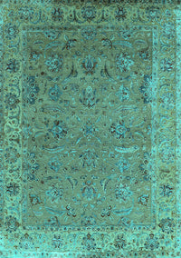 Oriental Turquoise Industrial Rug, urb2462turq