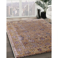 Mid-Century Modern Chestnut Brown Oriental Rug, urb2462