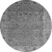 Round Oriental Gray Industrial Rug, urb2462gry