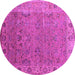 Round Oriental Pink Industrial Rug, urb2462pnk