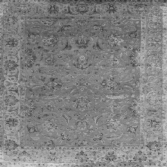 Square Machine Washable Oriental Gray Industrial Rug, wshurb2462gry