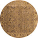 Round Oriental Brown Industrial Rug, urb2462brn