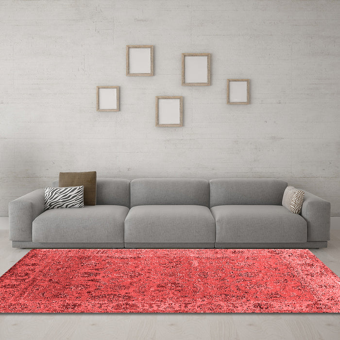Industrial Red Washable Rugs