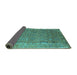 Sideview of Oriental Turquoise Industrial Rug, urb2462turq