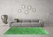 Machine Washable Oriental Emerald Green Industrial Area Rugs in a Living Room,, wshurb2462emgrn