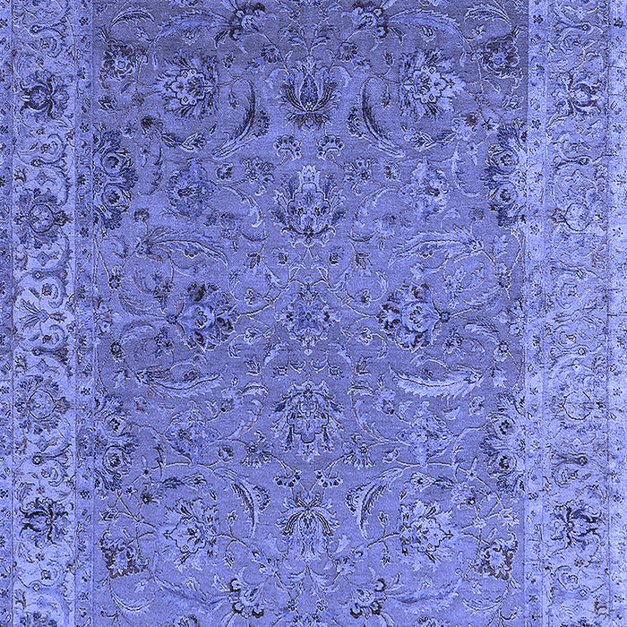 Machine Washable Oriental Blue Industrial Rug, wshurb2462blu
