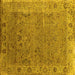 Square Oriental Yellow Industrial Rug, urb2462yw