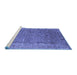 Sideview of Machine Washable Oriental Blue Industrial Rug, wshurb2462blu