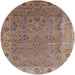 Round Mid-Century Modern Chestnut Brown Oriental Rug, urb2462