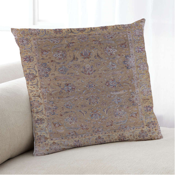 Lifestyle Image of Mid-Century Modern Urban Square Chestnut Brown Throw Pillow, 18 inch by 18 inch, pwurb2462