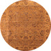 Round Oriental Orange Industrial Rug, urb2462org