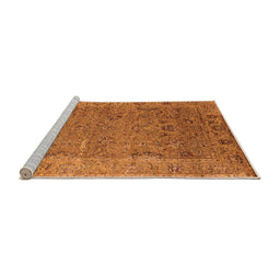 Sideview of Machine Washable Oriental Orange Industrial Area Rugs, wshurb2462org