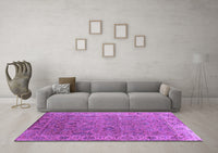 Machine Washable Oriental Purple Industrial Rug, wshurb2462pur