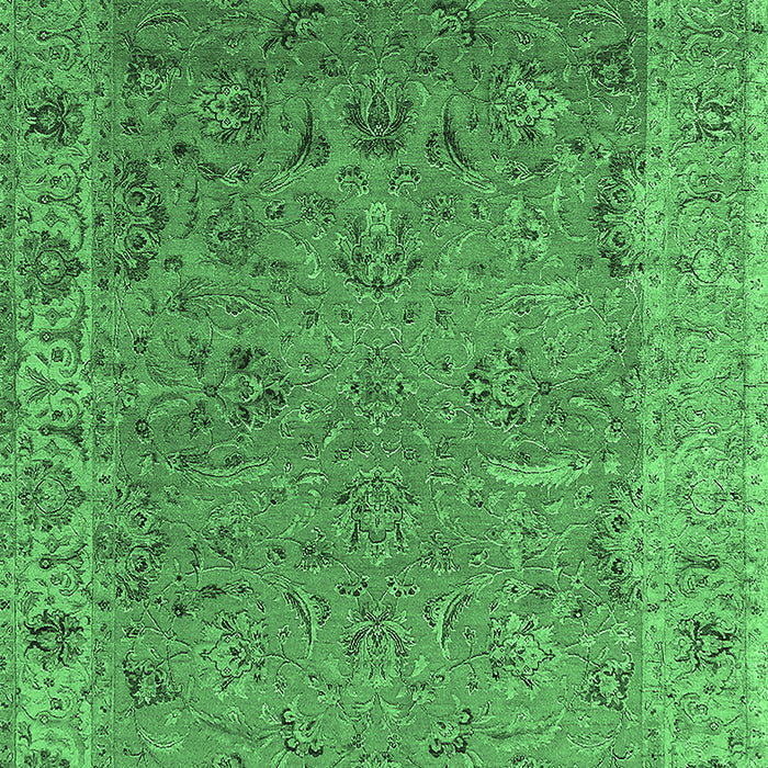 Machine Washable Oriental Emerald Green Industrial Area Rugs, wshurb2462emgrn