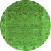 Round Oriental Green Industrial Rug, urb2462grn