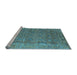 Sideview of Machine Washable Oriental Light Blue Industrial Rug, wshurb2462lblu