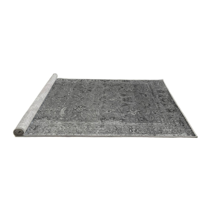 Sideview of Machine Washable Oriental Gray Industrial Rug, wshurb2462gry