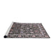 Sideview of Machine Washable Industrial Modern Silver Pink Rug, wshurb2463