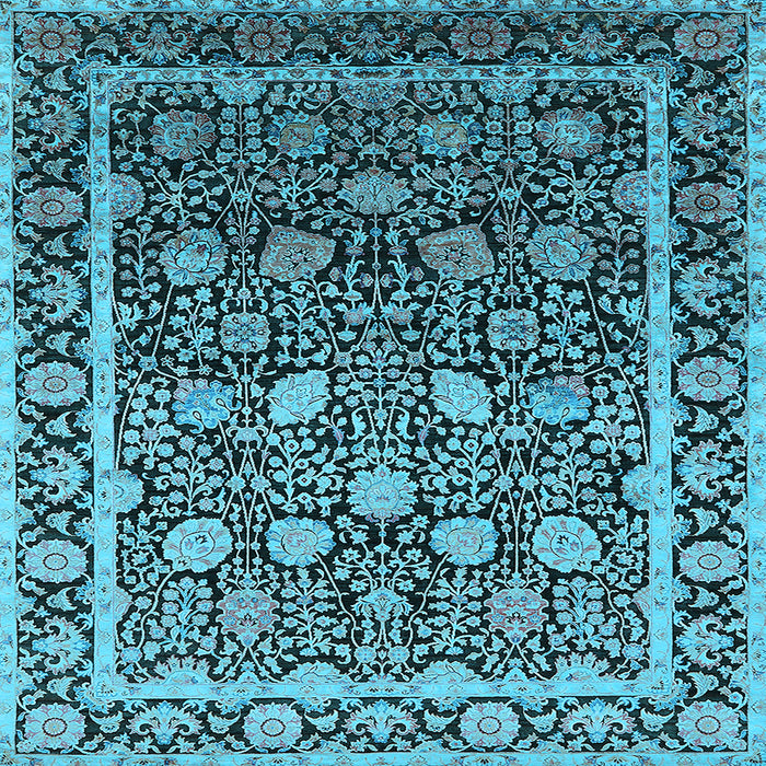 Square Oriental Light Blue Industrial Rug, urb2463lblu