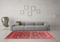 Machine Washable Oriental Red Industrial Rug, wshurb2463red