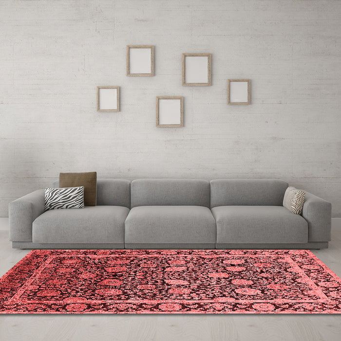 Industrial Red Washable Rugs