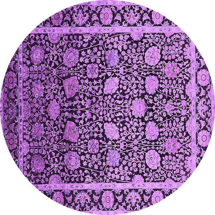 Round Oriental Purple Industrial Rug, urb2463pur