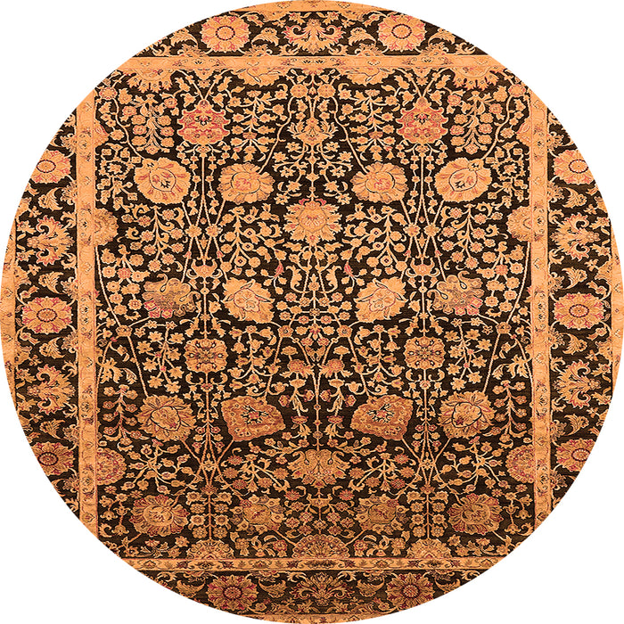 Round Oriental Orange Industrial Rug, urb2463org