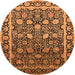 Round Oriental Orange Industrial Rug, urb2463org