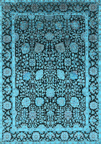 Oriental Light Blue Industrial Rug, urb2463lblu