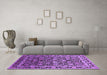 Machine Washable Oriental Purple Industrial Area Rugs in a Living Room, wshurb2463pur