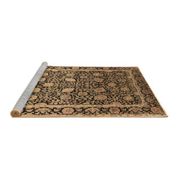 Sideview of Machine Washable Oriental Brown Industrial Rug, wshurb2463brn
