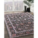 Mid-Century Modern Silver Pink Oriental Rug in Family Room, urb2463